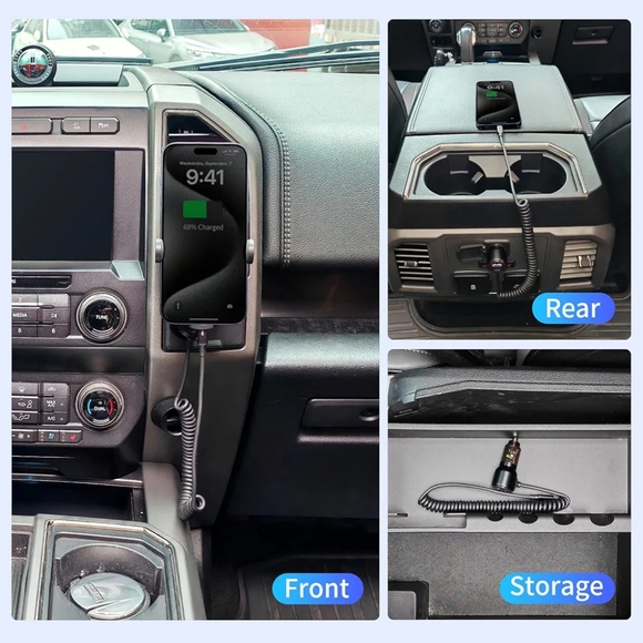 110W USB C Car Charger Fast Charging, with 5.7ft Type C Retractable Coiled Cable - Picture 7 of 14